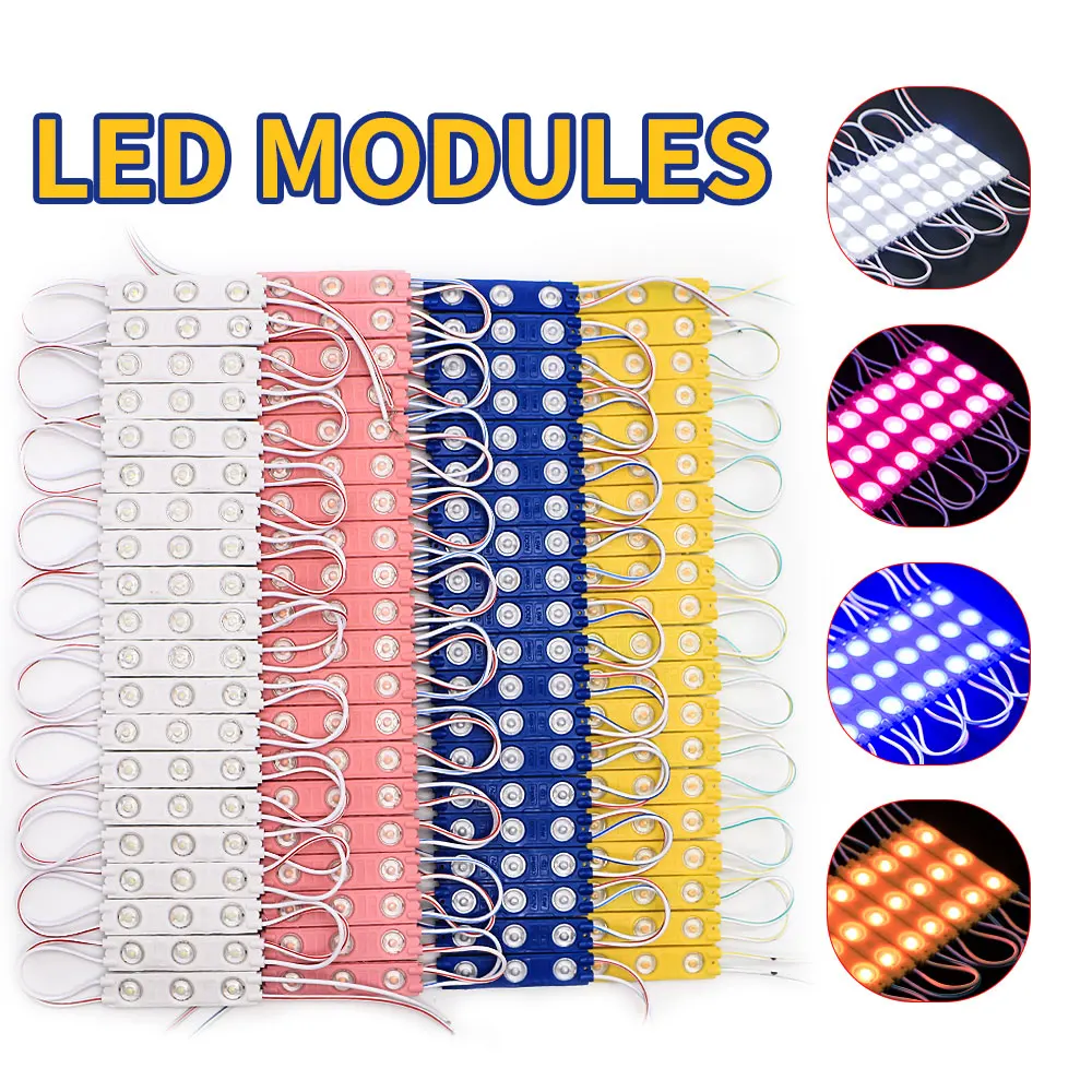 12v 3 light sign lens 1.5w modulo de led mini smd led module injection 2835 led modules
