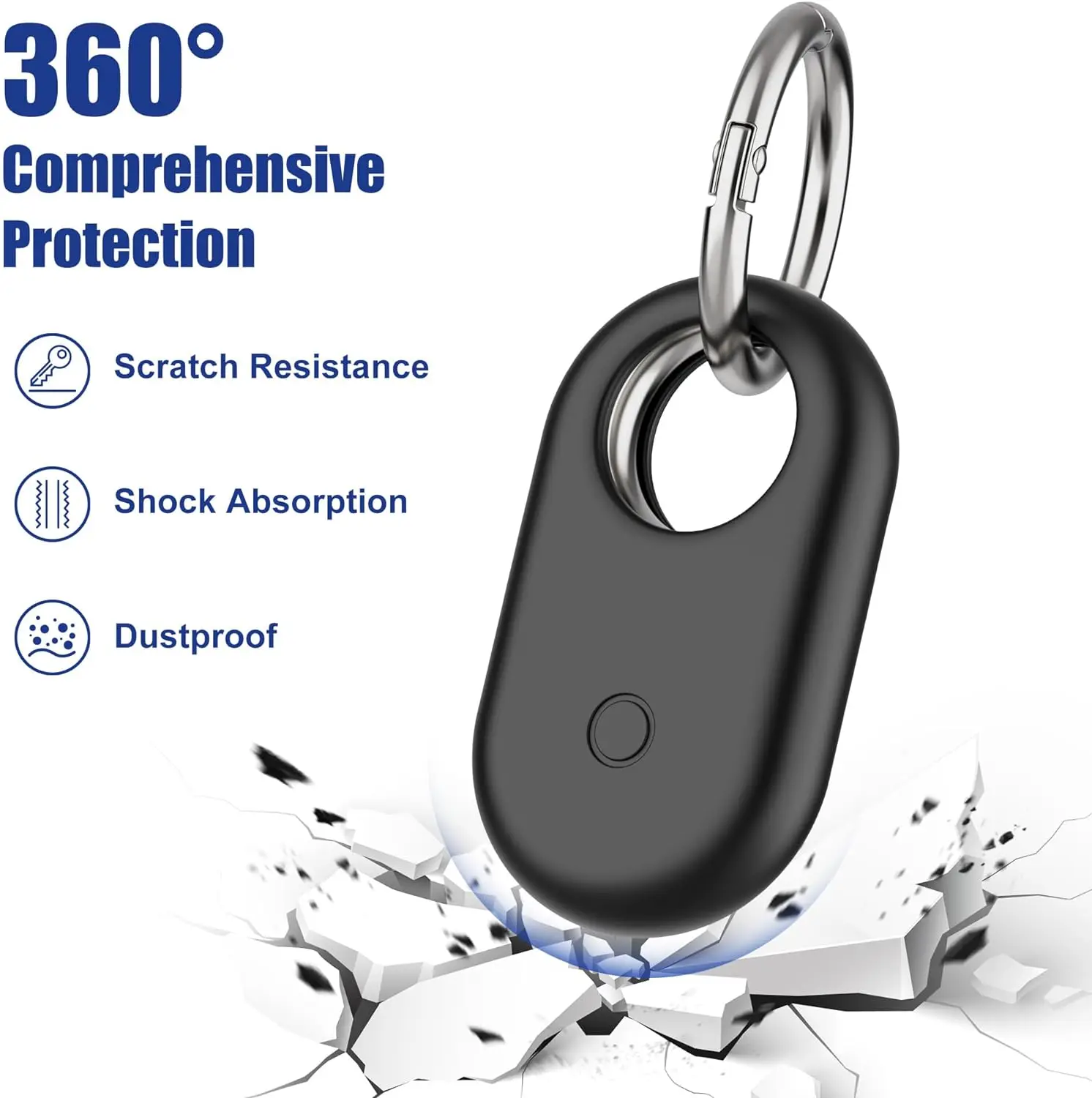 Round Keychain Anti lost Silicone Soft Bumper Protective Case For Samsung Galaxy SmartTag 2 Tracker