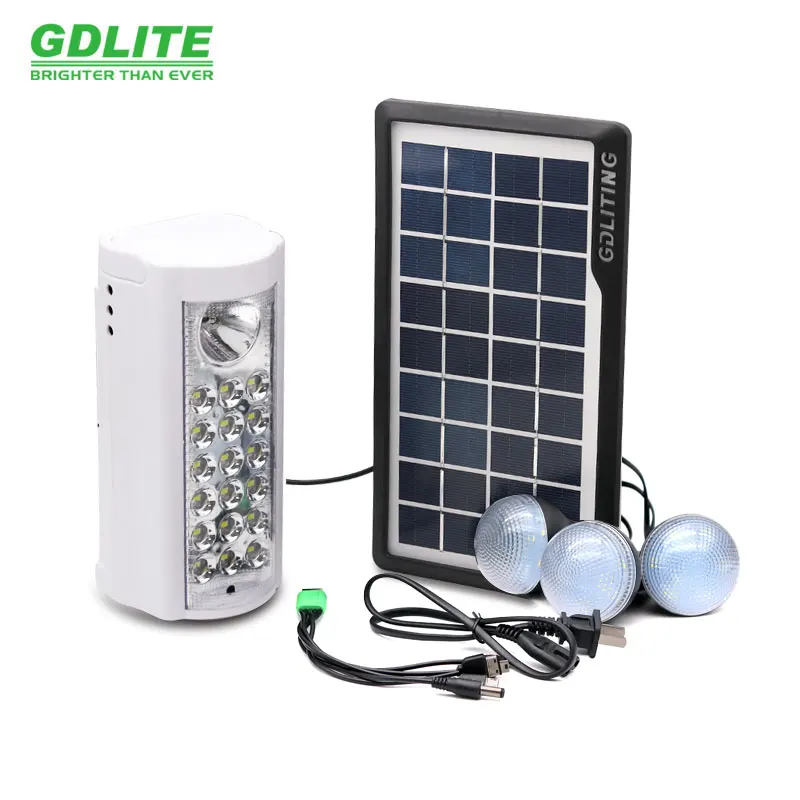 Лидер продаж на рынке Южной Африки, портативный светодиодный фонарь, перезаряжаемый аварийный фонарь GD8020, новая солнечная система домашнего освещения