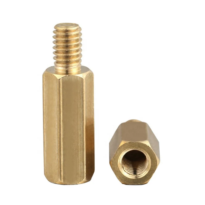 Hexagonal isolation copper cylinder security chassis stud M2.5 hexagonal single-end internal and external teeth hollow stud