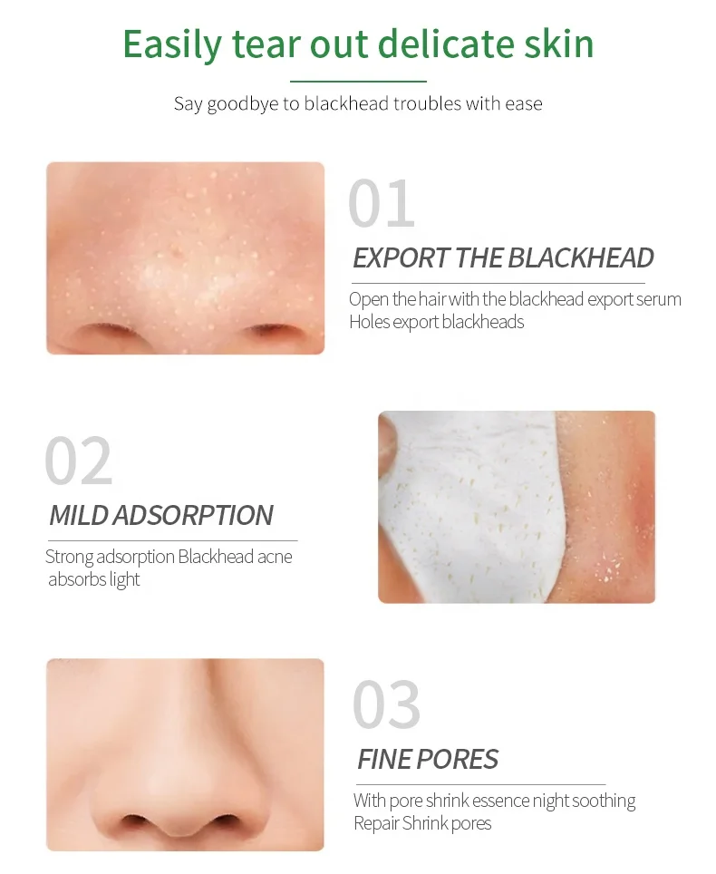 Customized Private Label Blackhead Remove Nose Strip Skin Care Deep Cleansing Shrink Pores Pore Clean Nose Strips