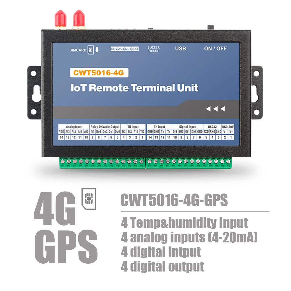 CWT5016 Gsm Sms WIFI 4G Temperature Control Alarm Data Logger Sms Alert Alarm System DS18B20 PT100 Temperature Sensor