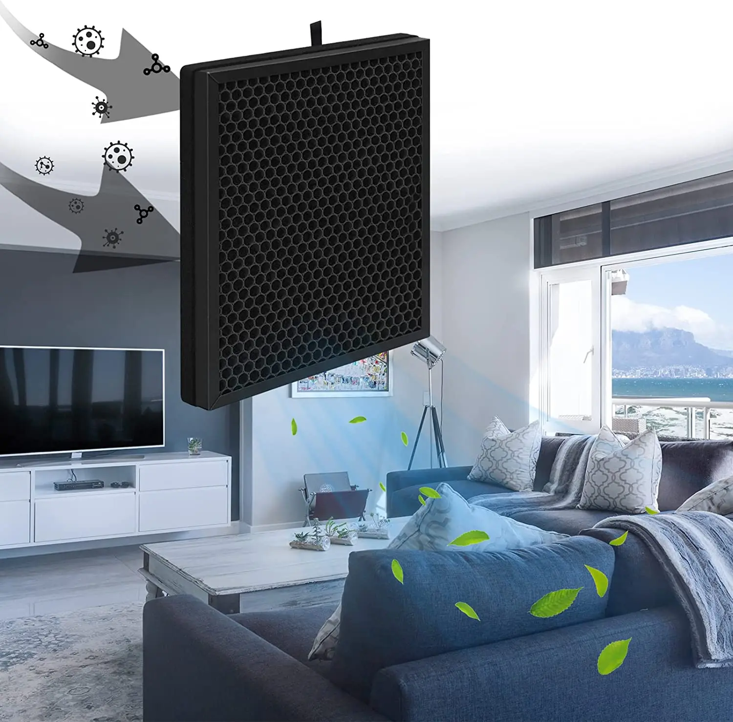 Replacement Filter with HEPA and Carbon Compatible with Zigma Aerio-300 Air Purifier