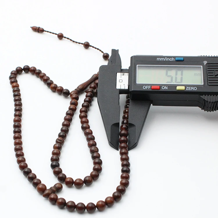 Export ramadan decor gift dark brown kuka tasbih 5mm 99 beads necklace islam rosary