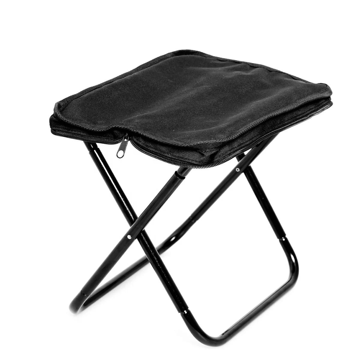 Portable Folding Metal Pipe Stool for Outdoor Activities-Convenient Travel Hike Camping Picnic Fishing Party Chair Zip Packed