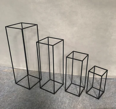 DKB 40cm 60cm 80cm 100cm tall metal decorative flower arrangement gold black flower stand for wedding table centerpieces