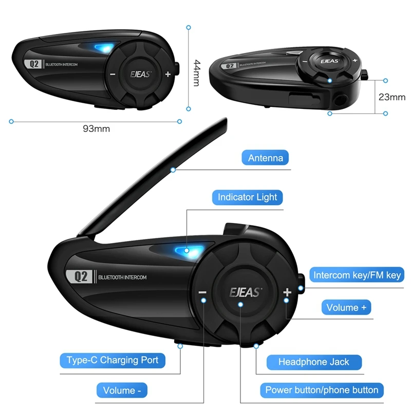 Wholesale waterproof bluetooth communication system intercom motorbike intercom