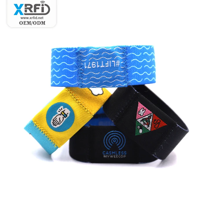 Wholesale Personalizedl RFID Elastic Custom Fabric Wristband For Events