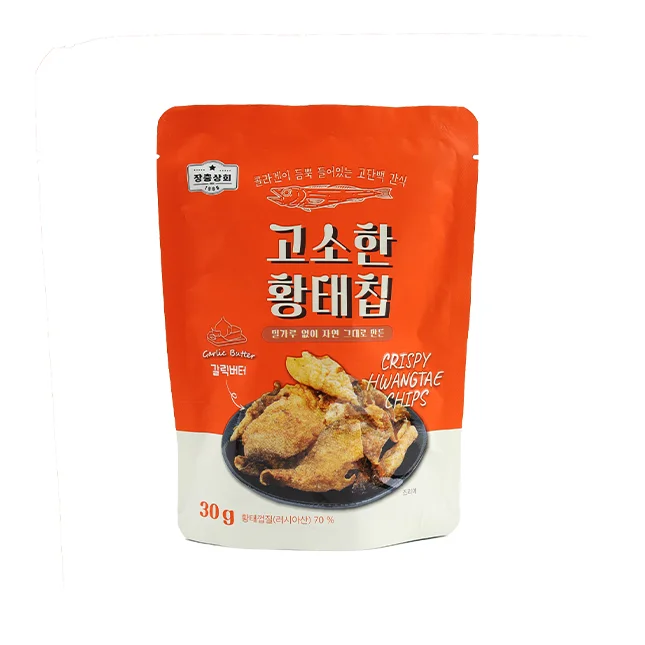 Hot Sale Various flavors Long shelf life Packaging bag made in South Korea 30g fried snack fried fish skin