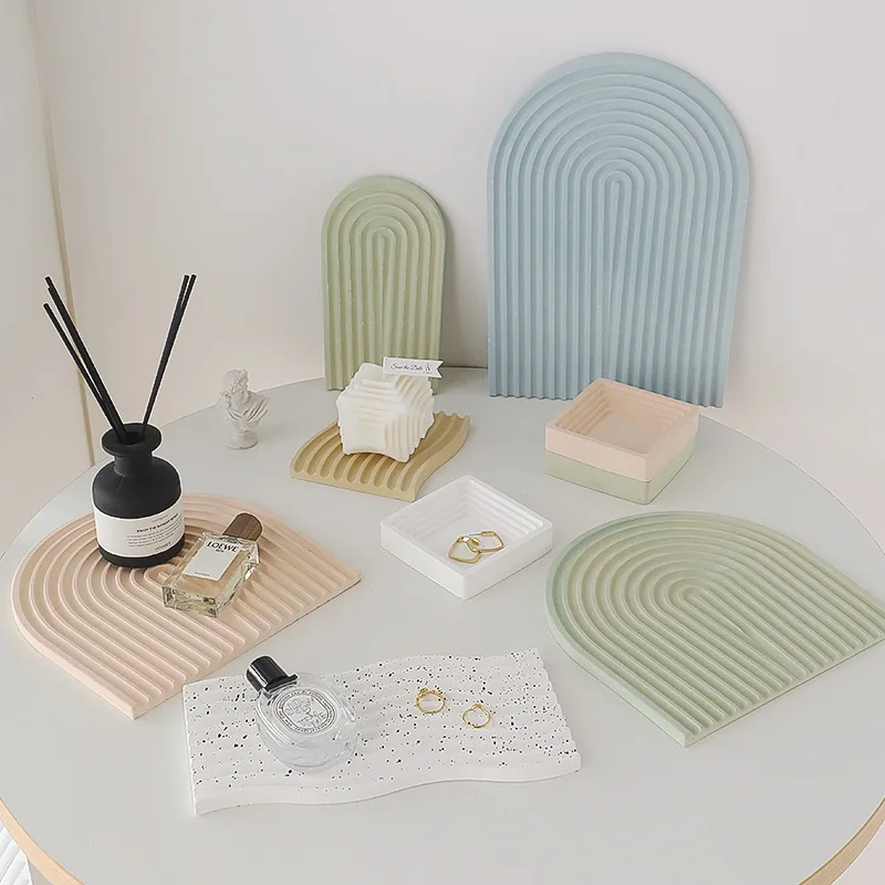 High Quality Wholesale Multi Types U Shape/ Waves Design Epoxy Casting Moulds for DIY Home Decor Silicone Resin Molds for Plates