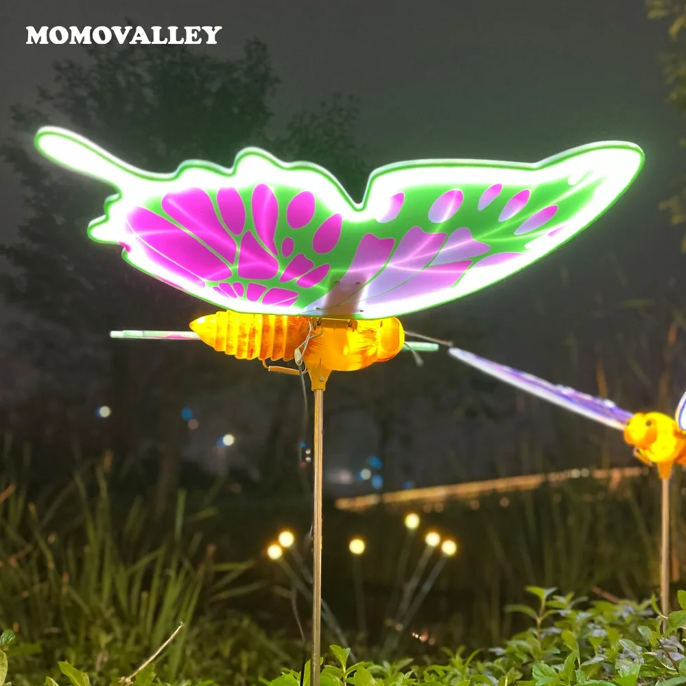 Momovalley Illuminate Outdoor 3d Dynamic Led butterfly Decor with Colorful Lights Ideal for Weddings Parties Special Occasions