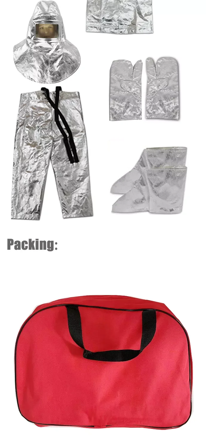 Professional Safety Firefighter Uniform 1000 Degrees Anti Radiation Fire Entry Suit