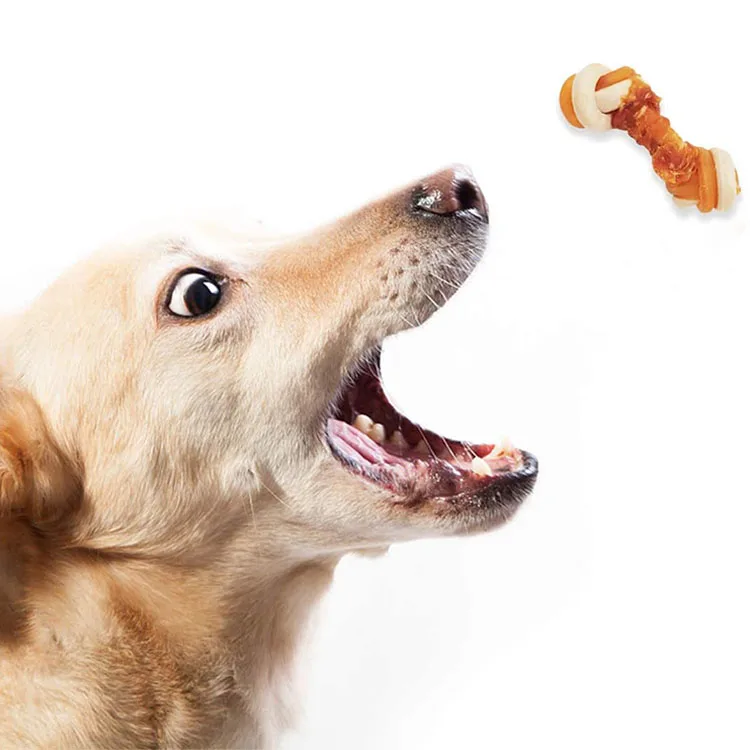 2021 Лидер продаж на Amazon, 2,5 дюйма, Сыромятные кости с настоящей курицей, Угощение для собак 7pk