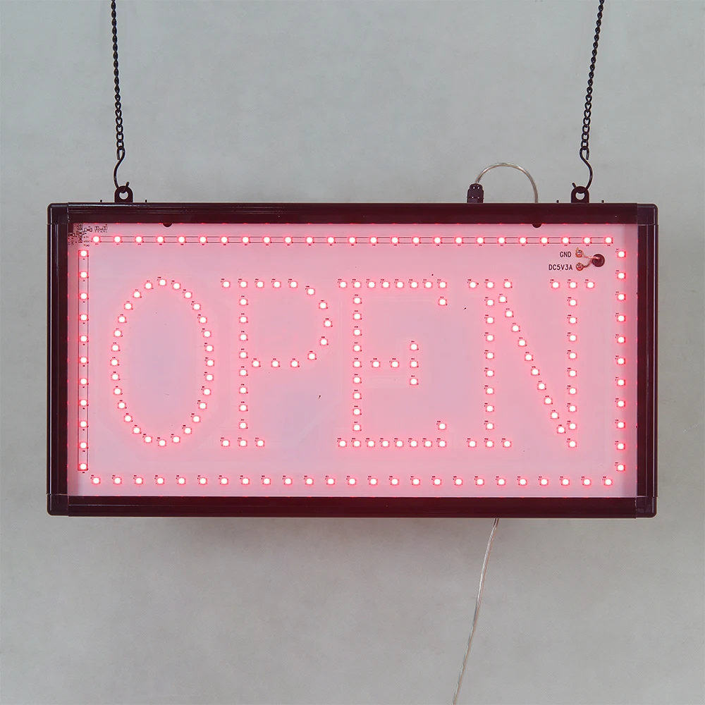 Control Full Color LED billboard OPEN Commercial Sign Led SMD Highlighted Advertising Light Box Aluminium Alloy Sign
