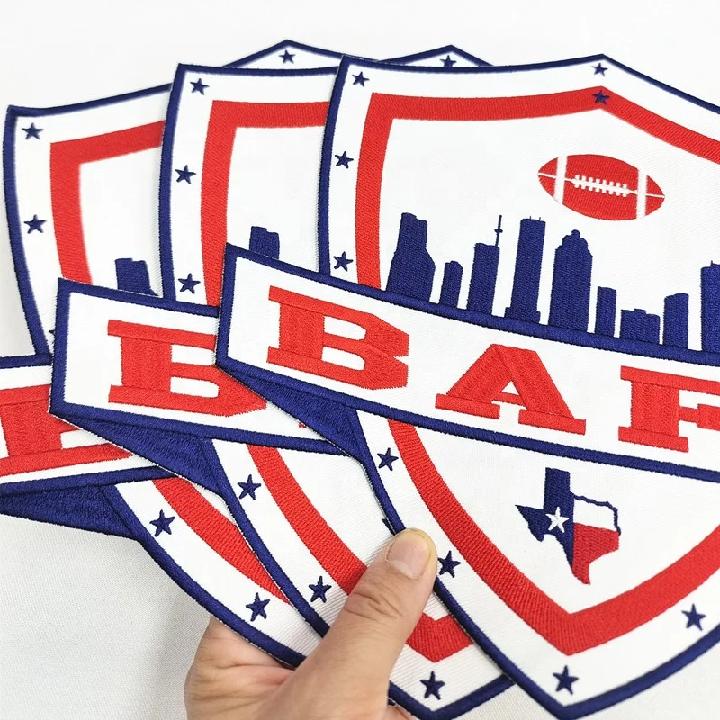 Embroidered Border Iron on Custom Numbers Letters Fabric Twill Embroidery Patches for Sportswear