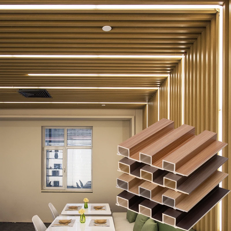 Shandong Linyi Aveeno Moistureproof Wooden Grain Screws Fixed Installation WPC Solid Wall Panel For Partition