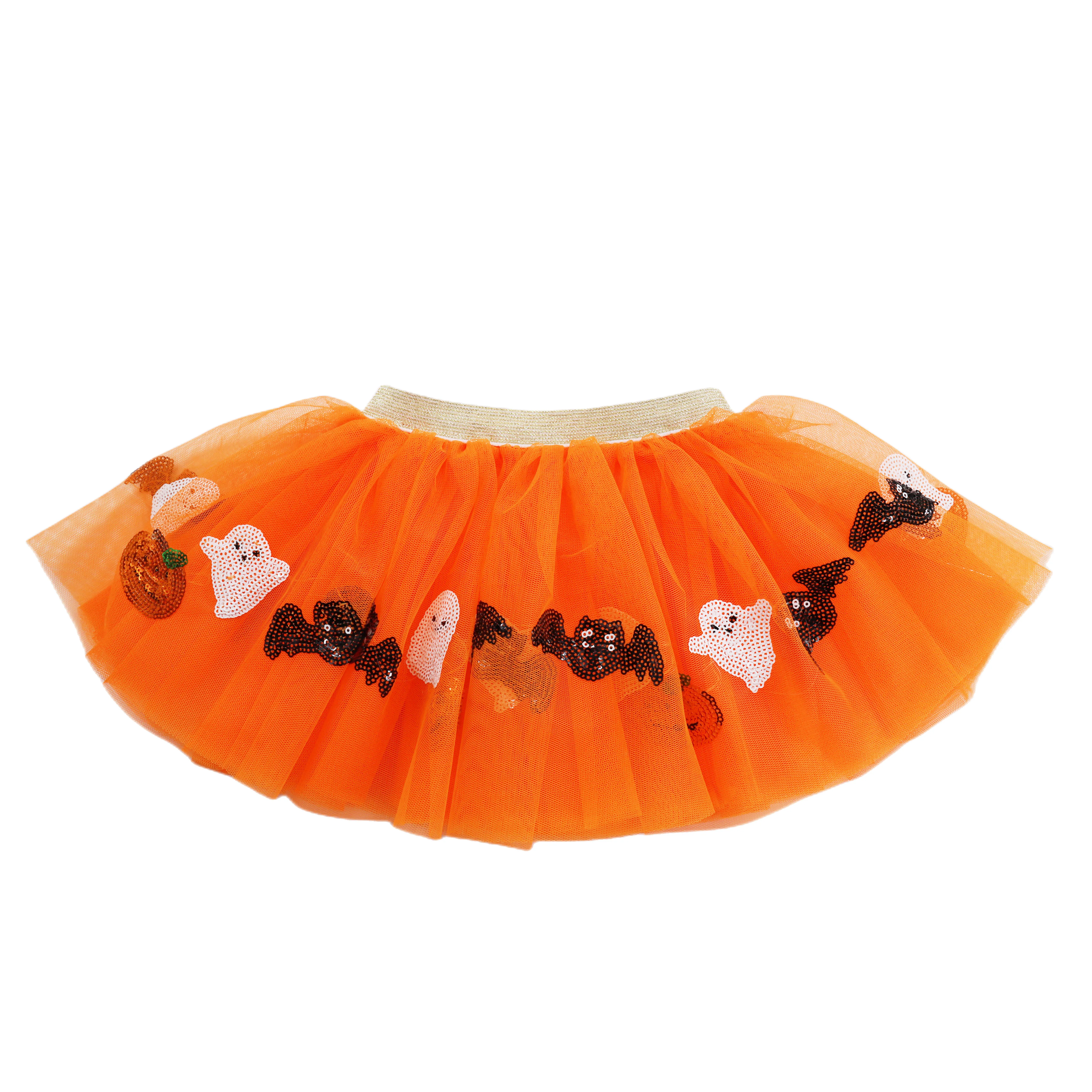 2023 New Arrival Kids Super Soft Tulle Skirt Children Halloween and Christmas Orange Pumpkin TUTU