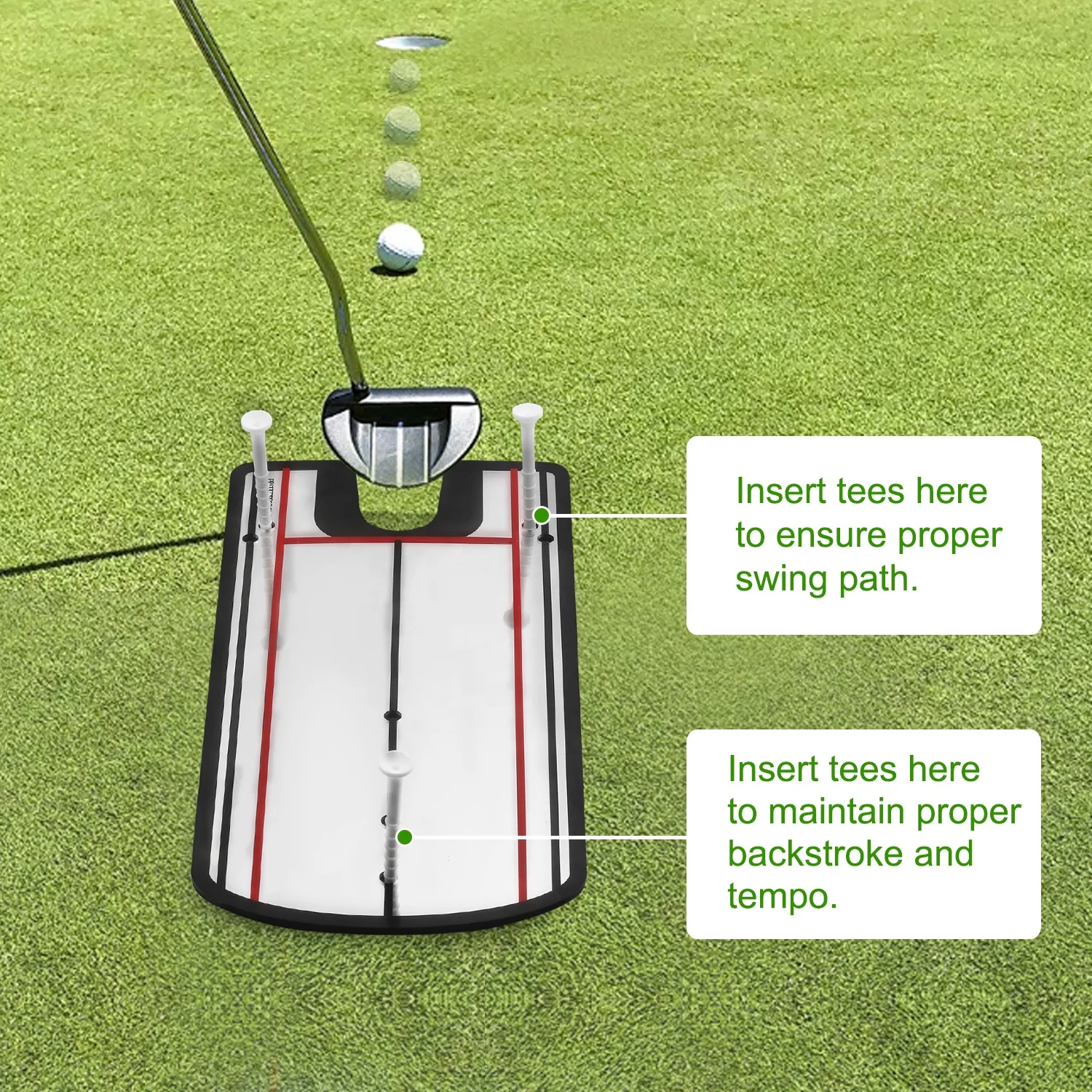 12x6 Inches Travel-size Golf Putting Alignment Mirror, Golf Swing Training Aids
