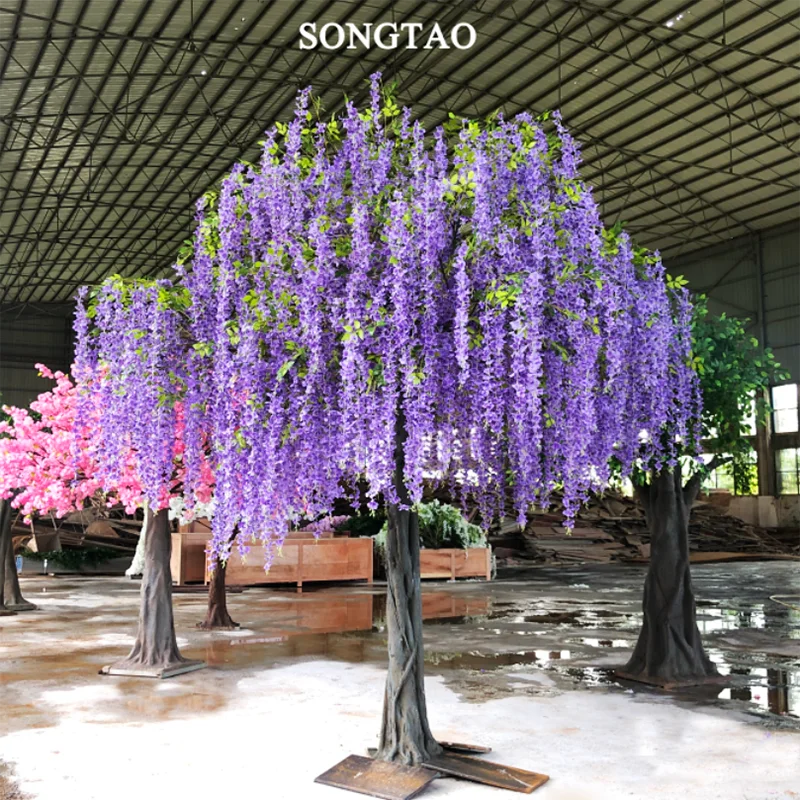 Large Romantic Decoration 10Ft Top Artificial Wisteria Blossom Arch Tree For Wed Centerpieces