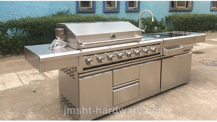 custom bbq commercial stainless steel gas grill for sale double sided modern outdoor kitchen