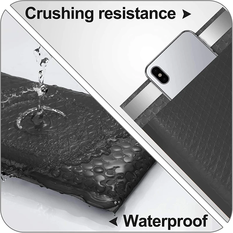 custom  low moq plastic  biodegradable matt black hot pink bubble flyers plastic courier ready to ship mailing bags