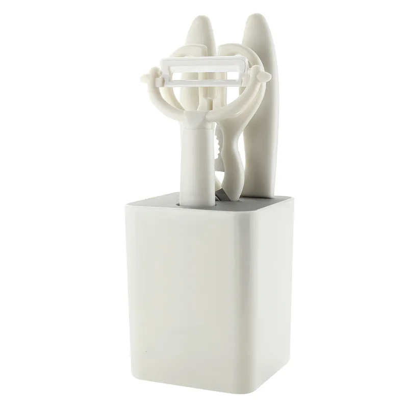 Manufacturers wholesale kitchen gadget 5 piece combination fruit knife set with storage melon skin cutter