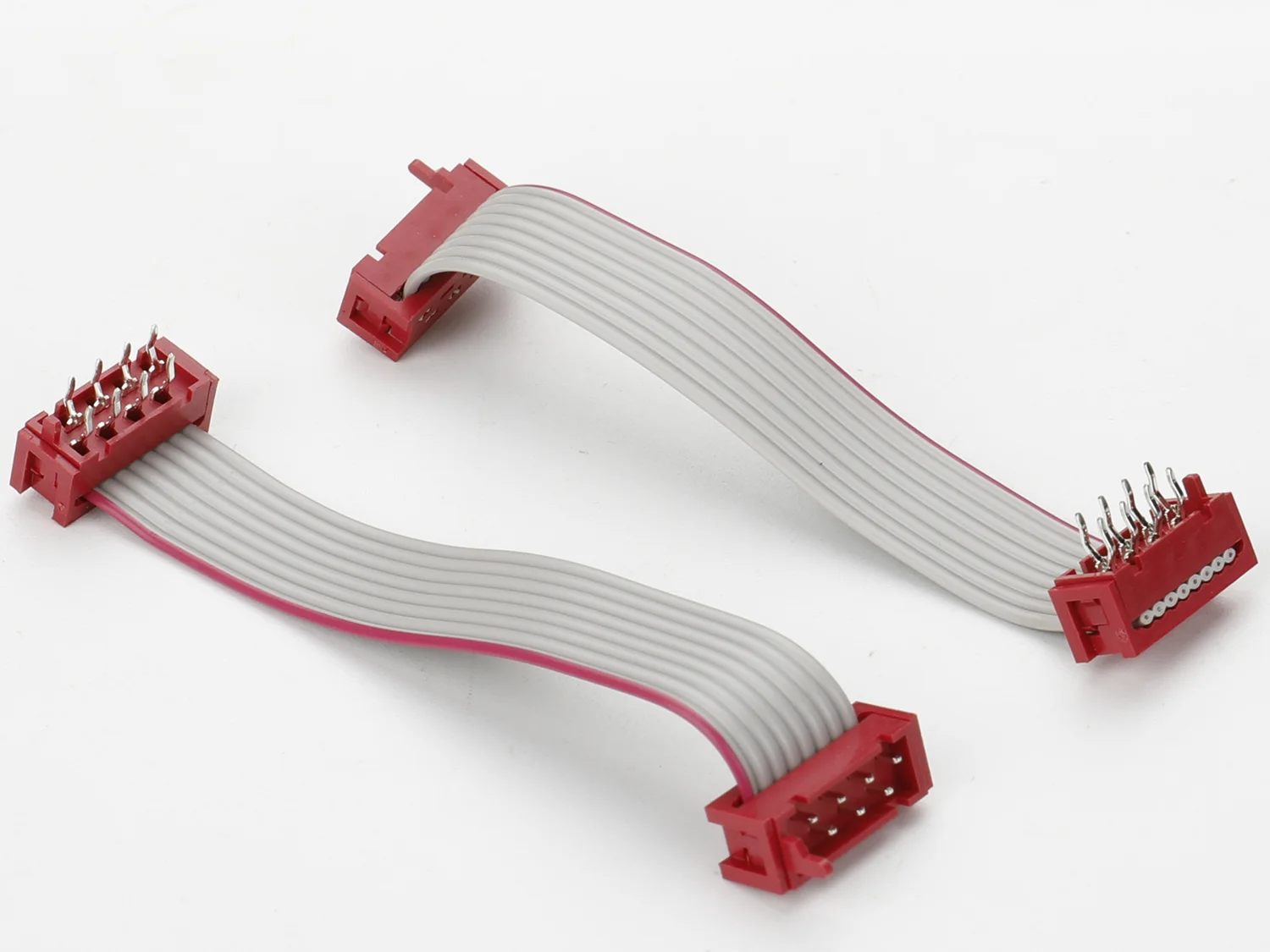 Flat Ribbon Cable Assembly Custom 1.27mm Red Micro Match IDC Socket custom pins
