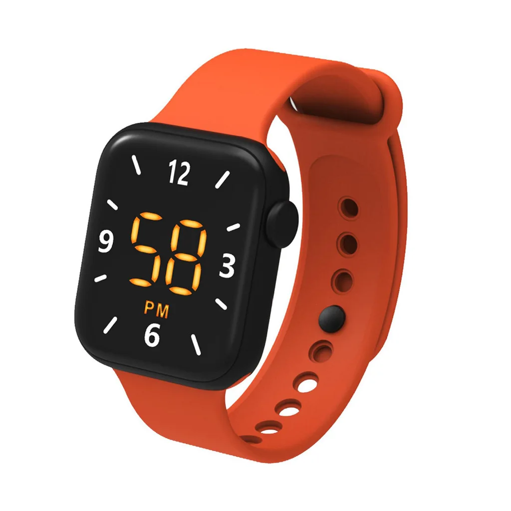 Square Child Number Watches Sports Fashion  LED Electronic Wrist Watches