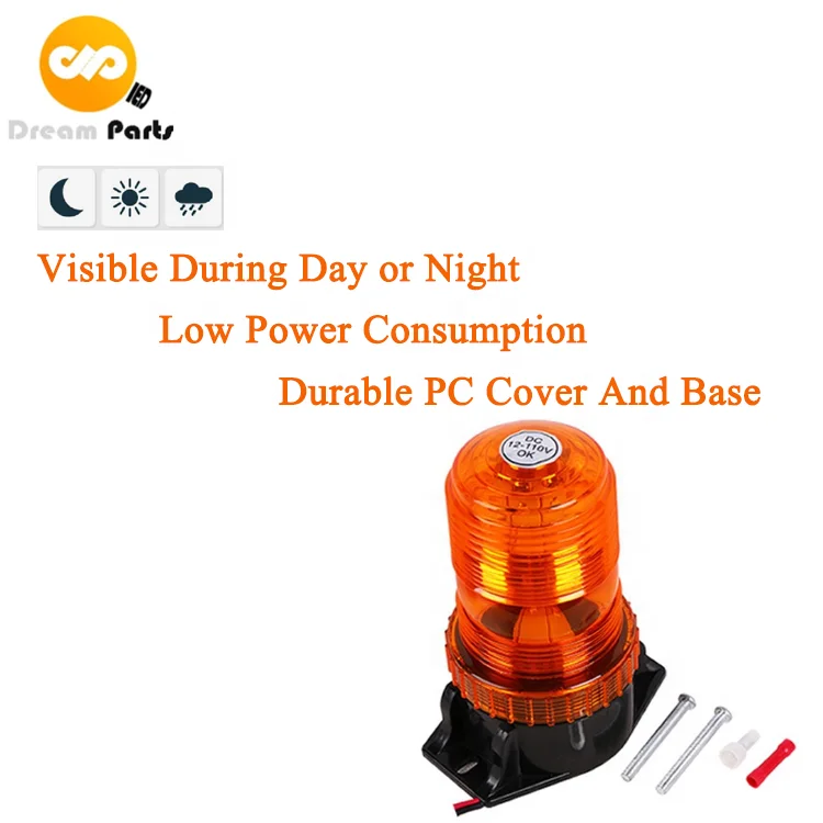 12-110v DC High Brightness Flashing Magnet Base Led Beacon Lamp Forklift Truck Led Warning Lights Amber Color