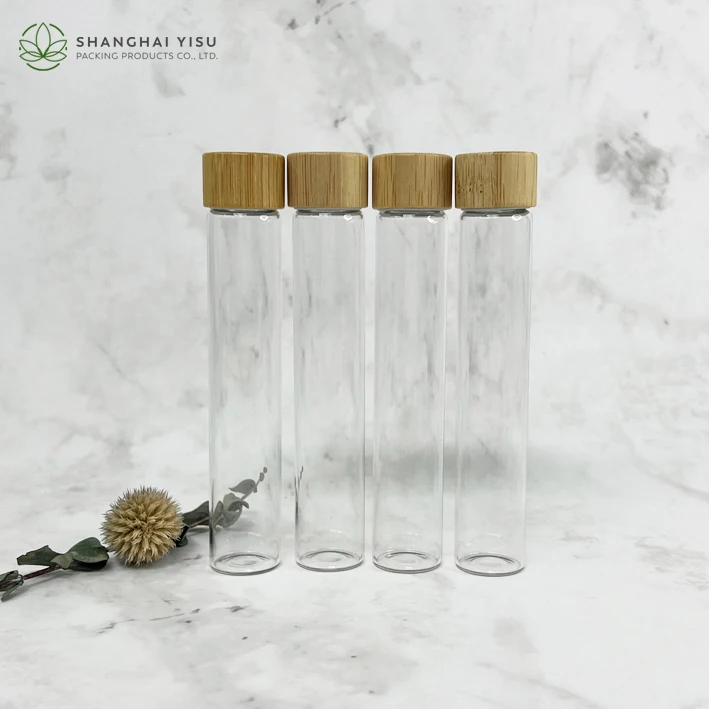Custom 116Mm 125Mm King Size Pre Packaging Rolled Tube With Logo Glass Tube Child Proof Glass Vials With Cr Lids