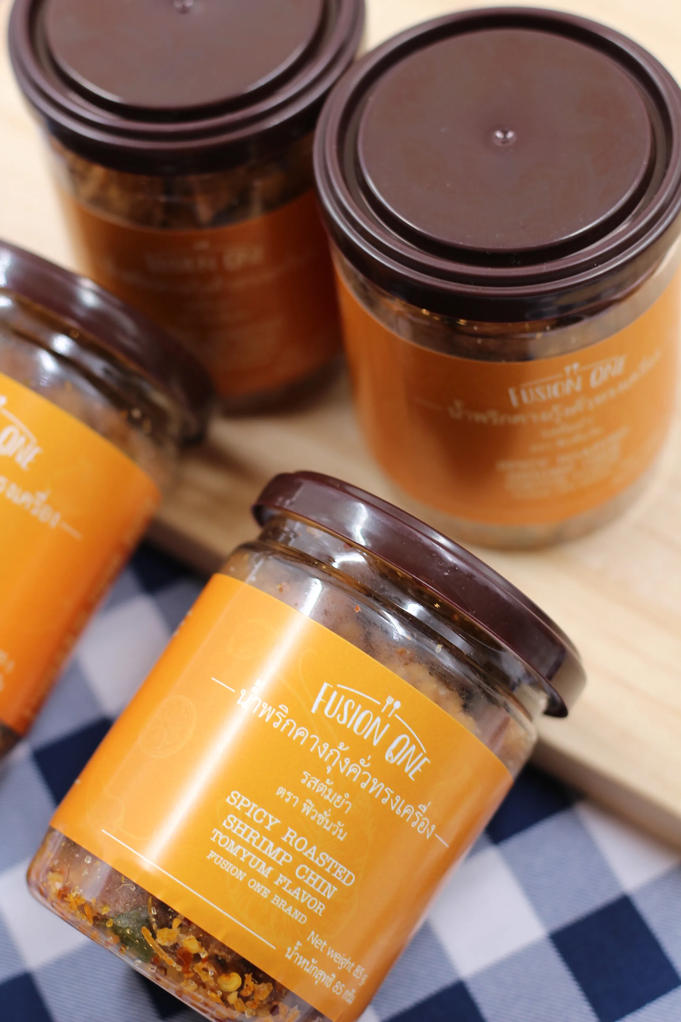 Thai Chilli Paste Spicy Roasted Shrimp Chin With Tom Yum Flavor Fusion One Brand 110-120g Natural Ingredients No Color Added