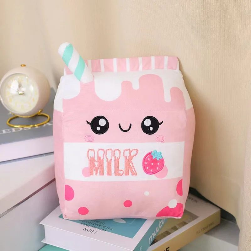 Customised 25cm milk carton plush toy soft cushion multi style cute milk carton pillow toy