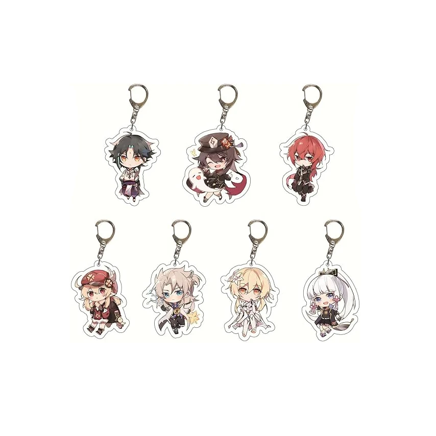 hot Cartoon Manufacturer Cute Figures Popular Key Chain Pendant Holographic Clear wholesale japan anime keychain