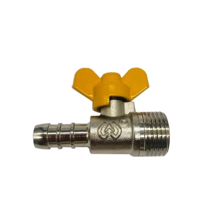 Brass air gas nozzle mini ball valve hose barb connector