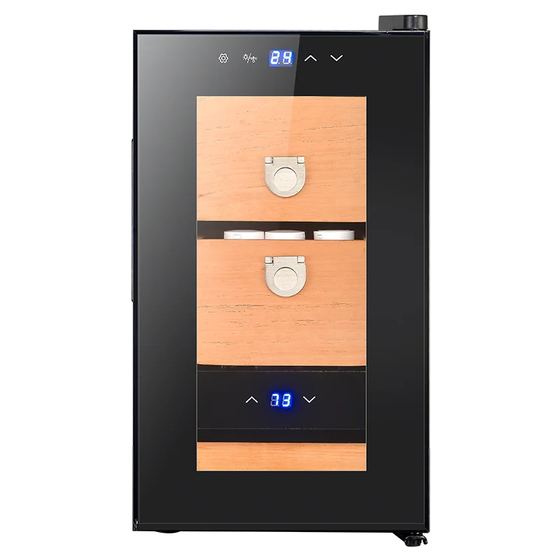 
High-class store boveda cannabis packaging humidity and temperature control cabinet electric cigar humidor cabinet cooler case 