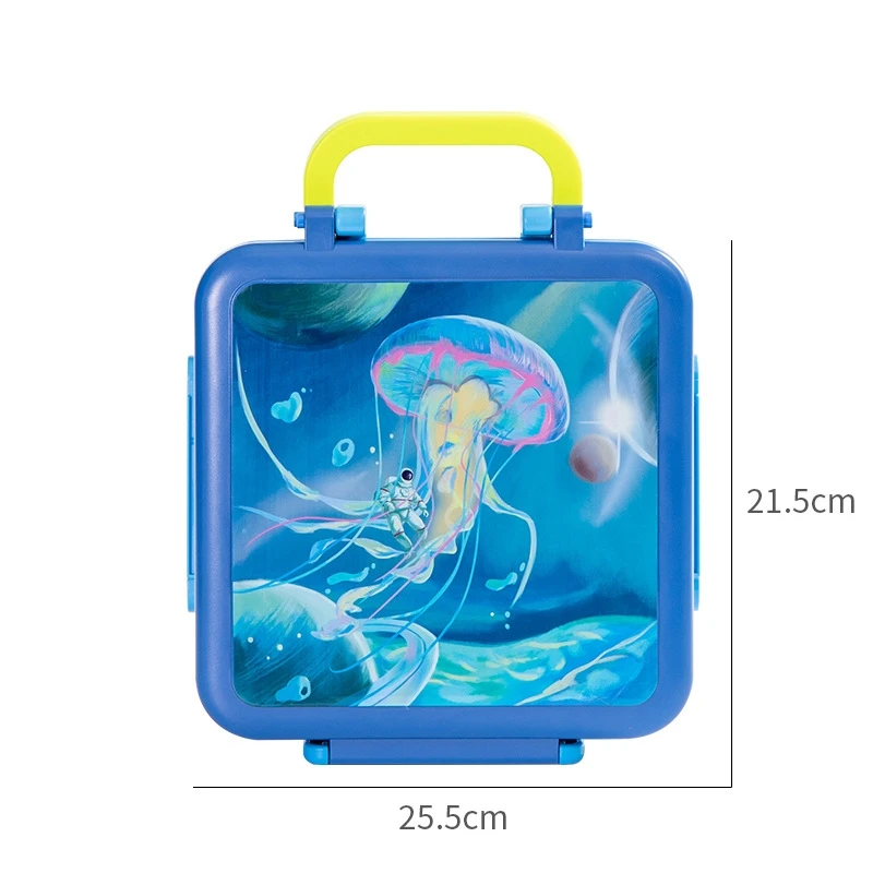 Kids Leak-Proof Bento Lunch Box with 4 Compartments Tritan Tray, Lunch Containers for Kids to School, BPA-Free, Dishwasher safe