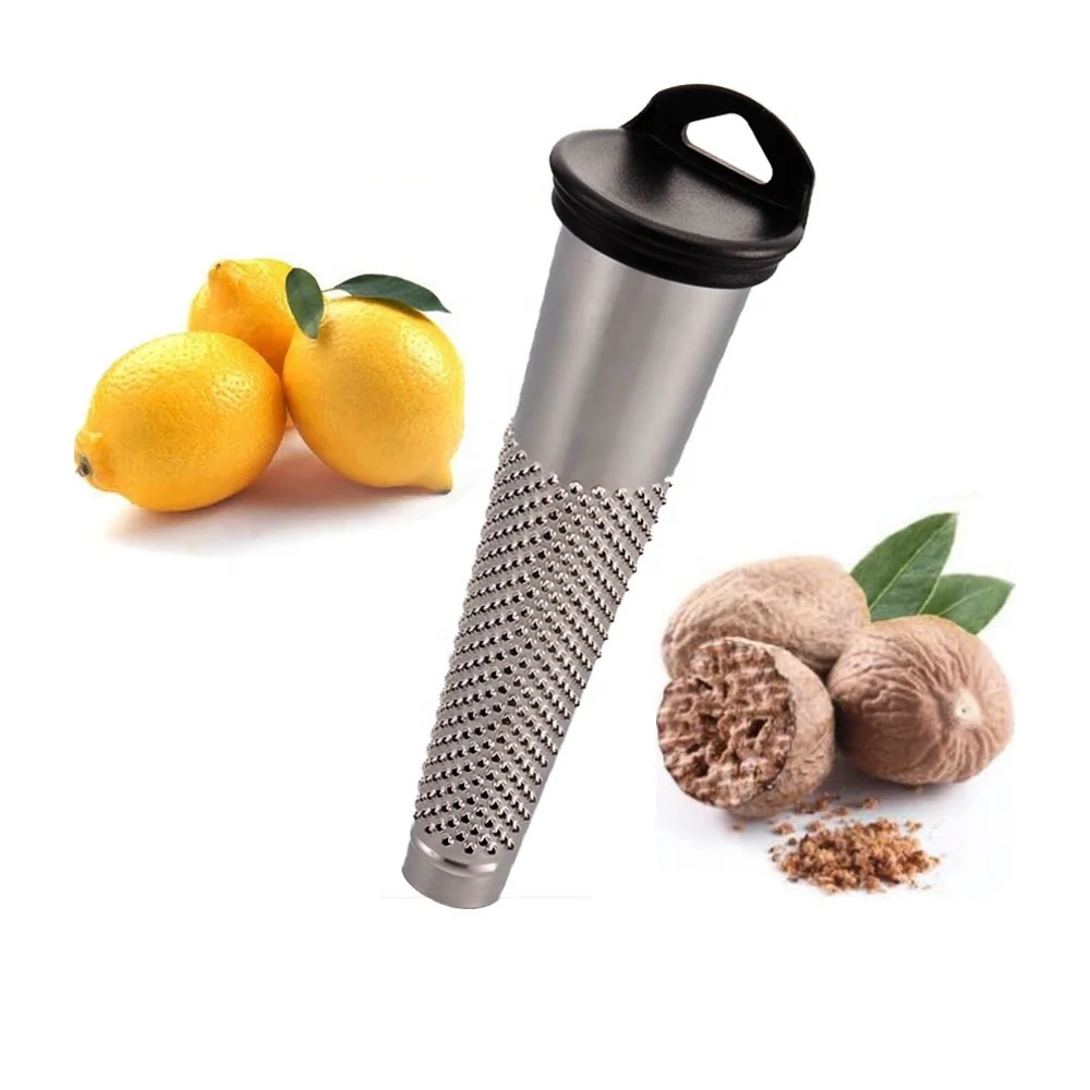 Eco-Friendly stainless steel 18/0 kitchen round cheese spice zester grater with knob with LFGB