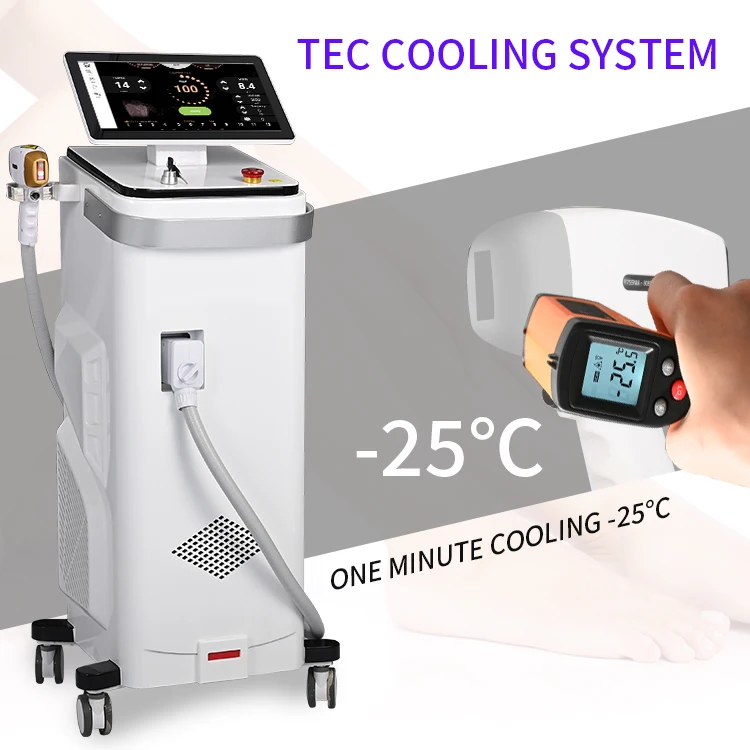 2024 new design ice cube 1200w1600 1800w 3 Waves Diode Laser Hair Removal Machine Stationary ice Titanium Laser Machine