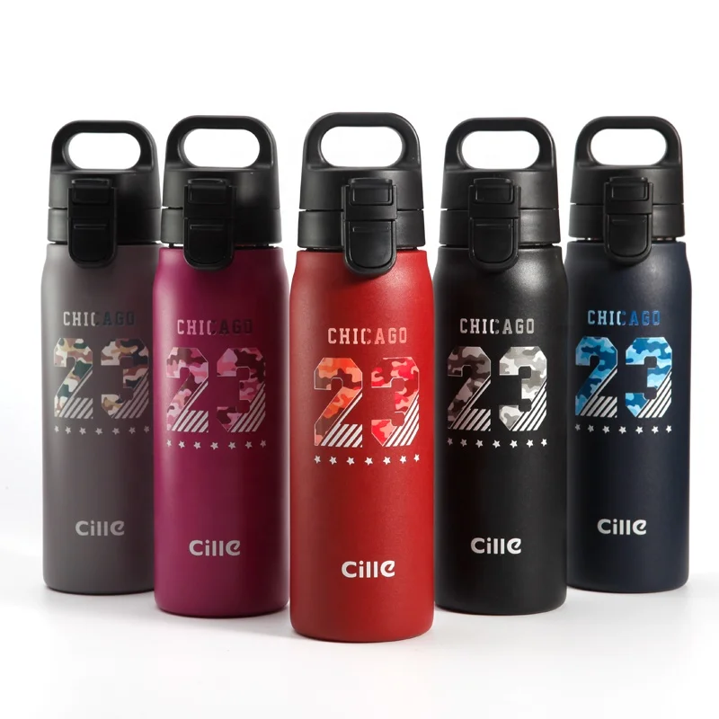 Wholesale Custom Cille 25oz Double Wall Insulated Vacuum Flask Thermoses Outdoor Sports Drinking Water Bottles Stainless Steel