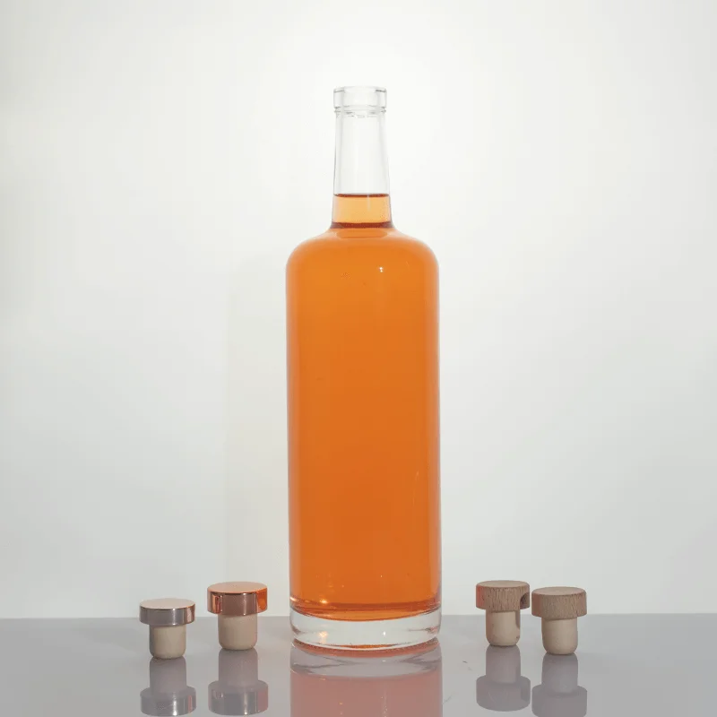 1 liter vodka gin tequila liquor glass bottle hot sell spirits glass bottle wine bottle with cork cap