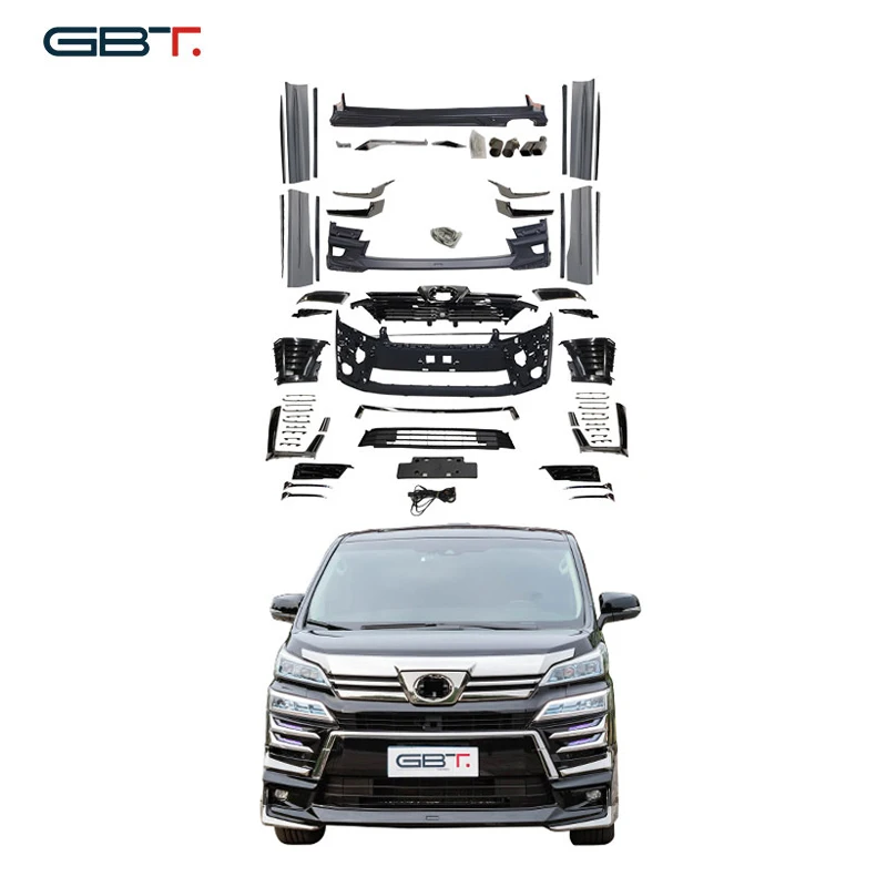 GBT Plastic for Vellfire 30 series/Vellfire 2020 facelift conversion parts car bumper set upgrade to modellista