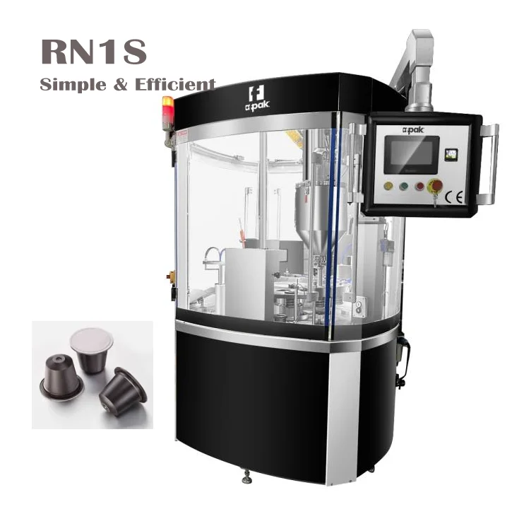 One line coffee filling and sealing 2022 new design recyclable Alusense V49 aluminum Nespresso capsule filling machine