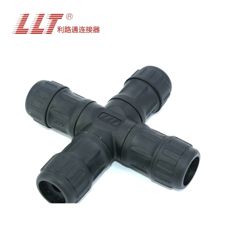 llt L25  35A 3pin 600V IP67 electric distribution led 4way screw wire assembly 2 3 4pin connector