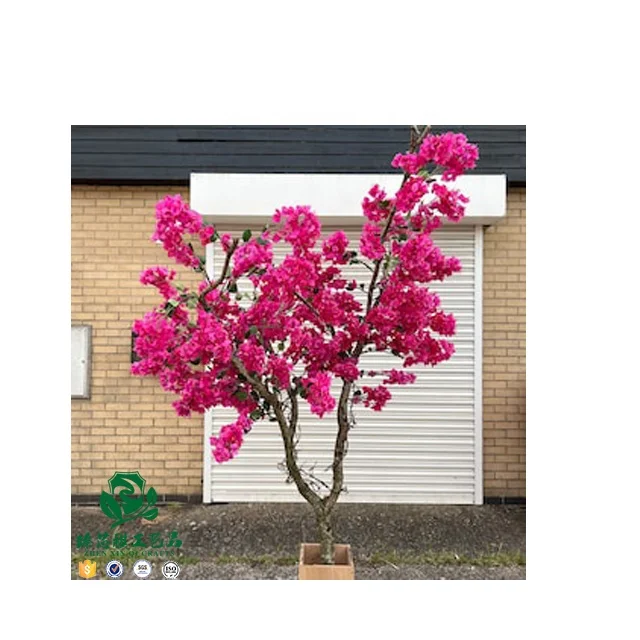 zhen xin qi crafts High Quality Wholesale Artificial Bougainvillea Trees fiberglass flower tree