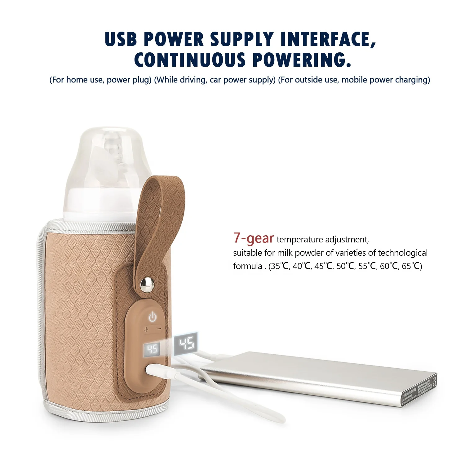 OEM ODM USB connect portable car travel milk warmer baby bottle warmer easy to carry long time heat preservation