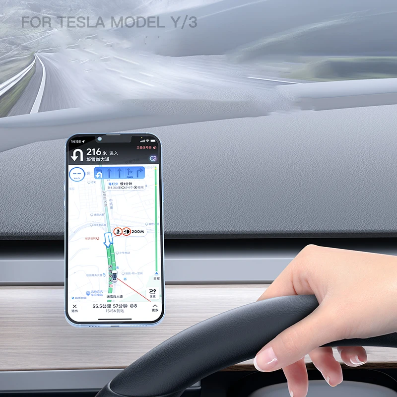 Suitable for Tesla model3/Y vacuum suction cup wireless charging car bracket hovering screen adsorption car phone holder