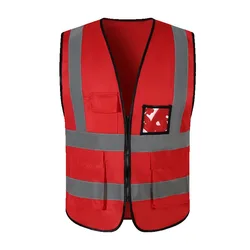 hi visibility road   construction reflective  vest reflective safety running reflective  safety vest workwear with pockets