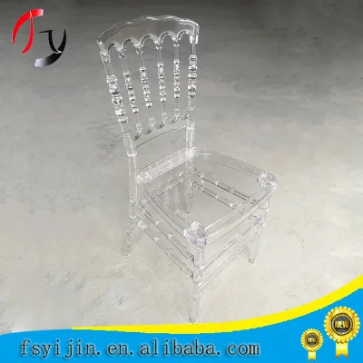 Use Commercial Transparents Grade Resin Crystal wedding Napoleon Chair