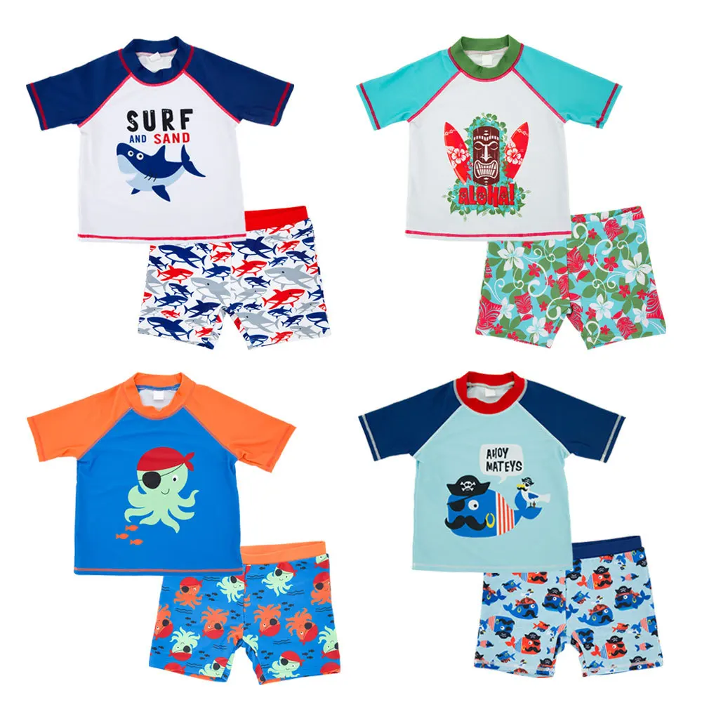 Kids Customized Oem Service Short-sleeved Sun Protective T-shirt Rash Guards Spandex