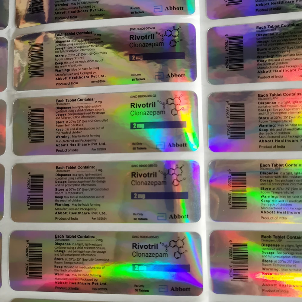 Customize low MOQ private vial label drug labels for medicine bottle packaging labels